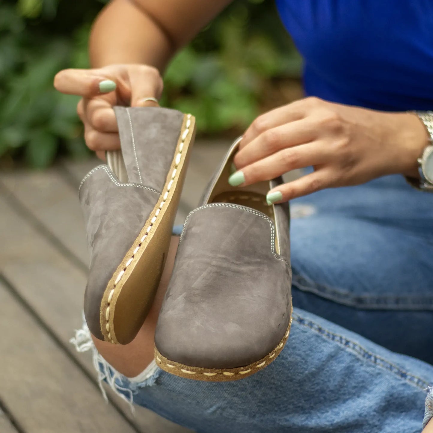 gray zero drop shoes women nubuck style