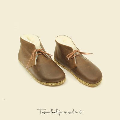 grounding barefoot ankle boots classic brown men
