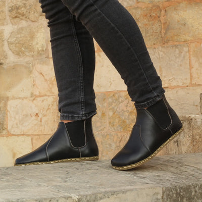 grounding barefoot chelsea boots black handmade men