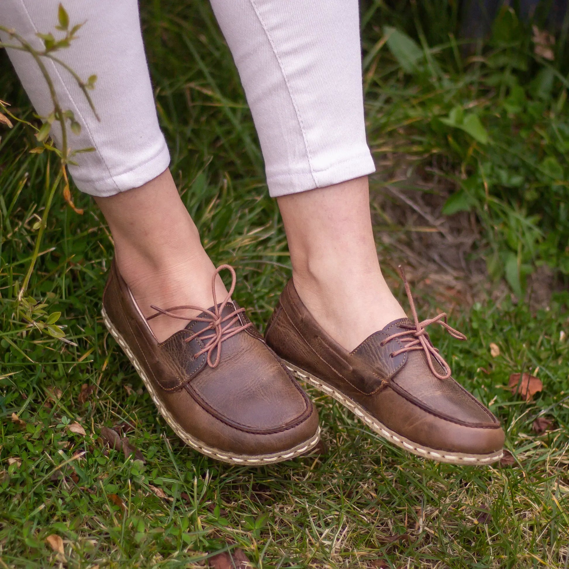 grounding barefoot classic brown minimalist shoes women