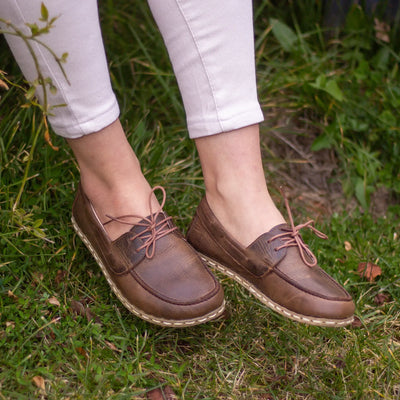 grounding barefoot classic brown minimalist shoes women