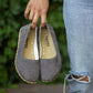 grounding barefoot flat shoes gray nubuck women