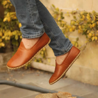 grounding barefoot walking shoes for men antique brown