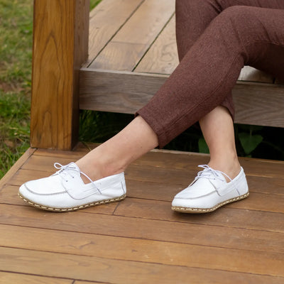 grounding barefoot white minimalist shoes women