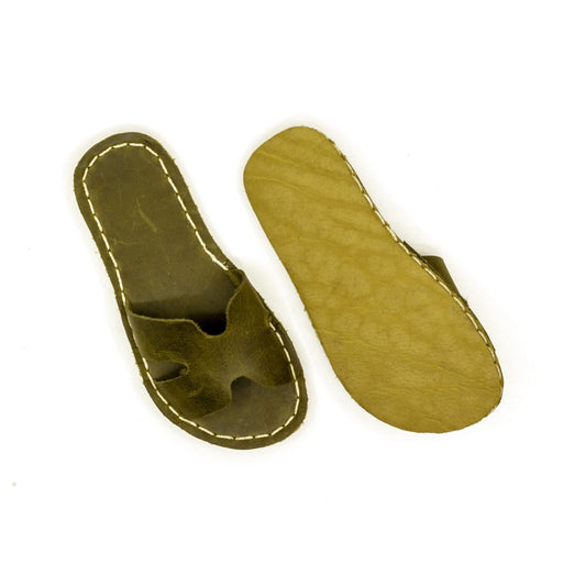 H-Style Green Leather Barefoot Slipper For Men-H-Style Slipper-nefesshoes-5-Nefes Shoes