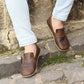 handmade barefoot brown leather shoes