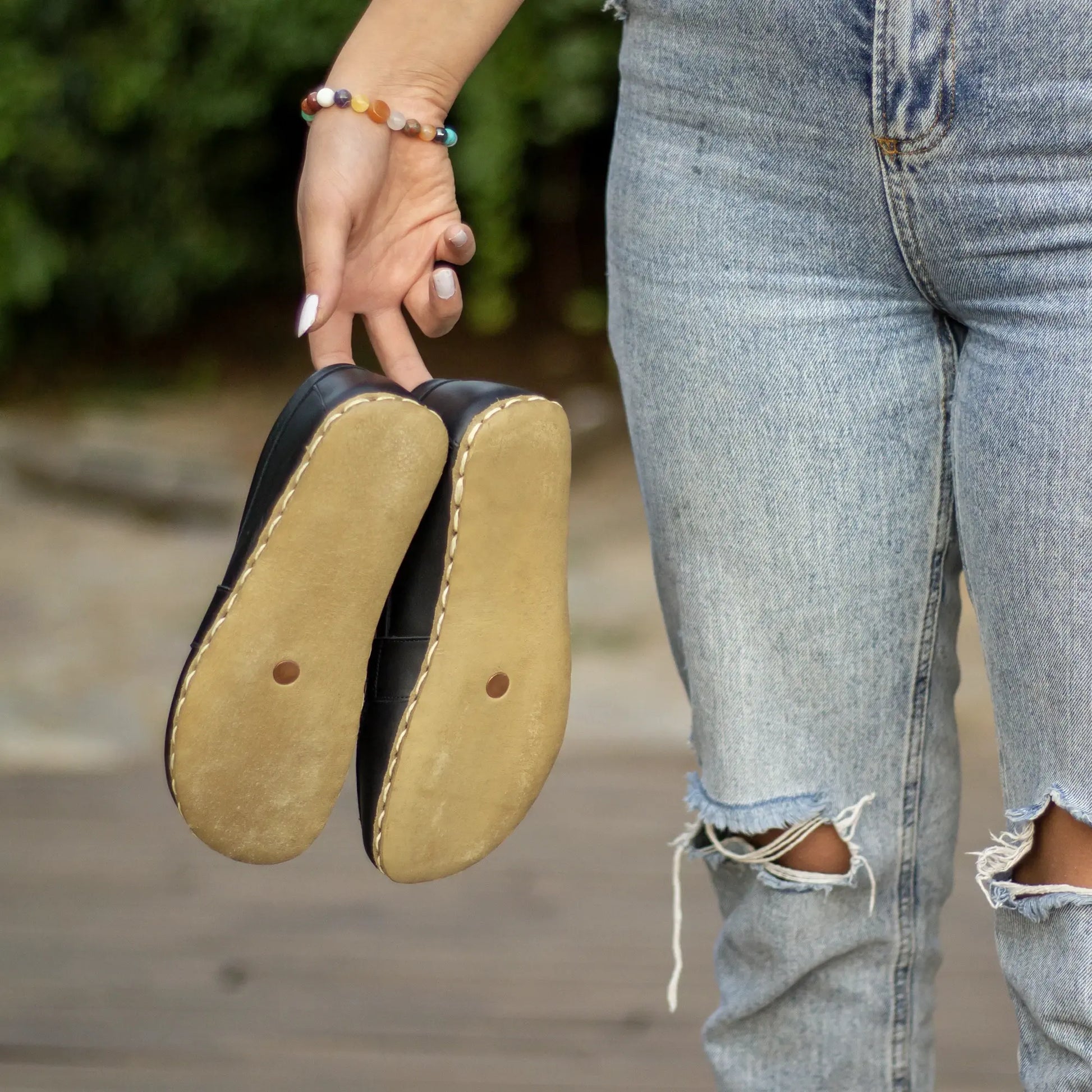handmade barefoot earthing shoes black women