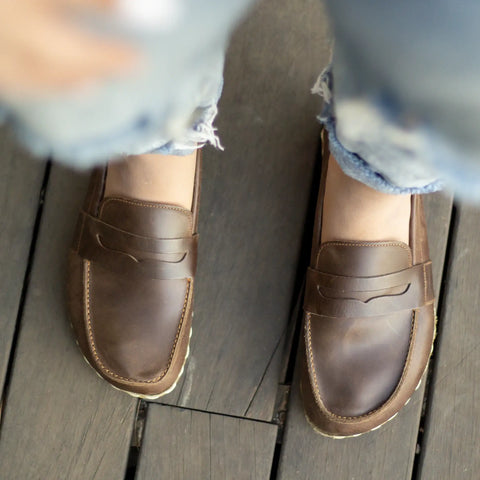 handmade barefoot earthing shoes crazy classic brown women