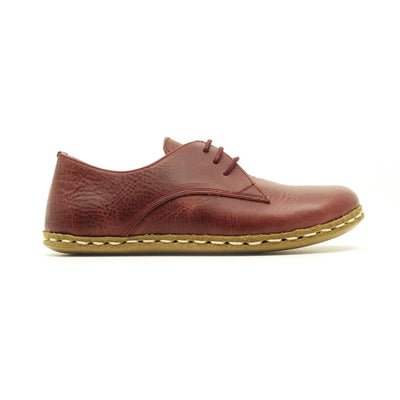 handmade barefoot leather shoes burgundy for men deep earth