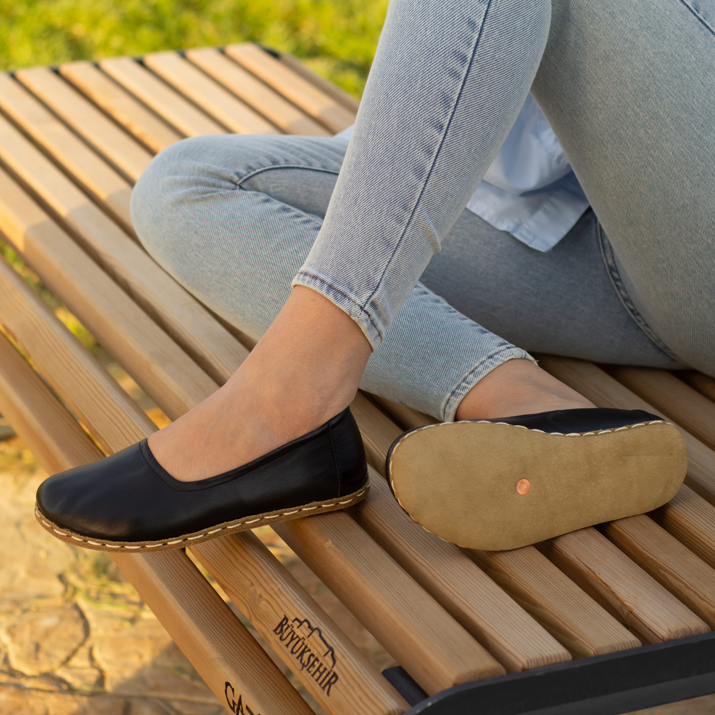 Handmade Barefoot Leather Shoes for Women in Black-Women Loafers-Nefes Shoes-5-Nefes Shoes