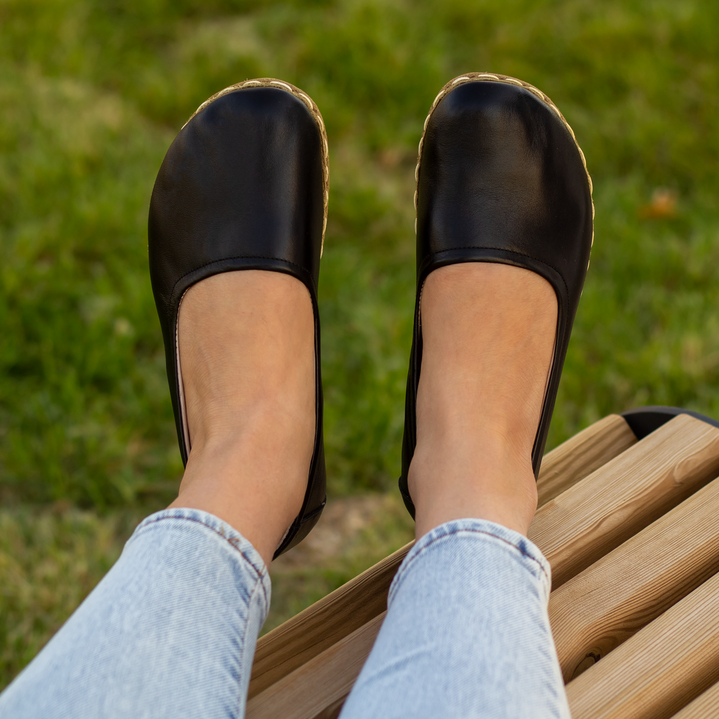 Handmade Barefoot Leather Shoes for Women in Black-Women Loafers-Nefes Shoes-5-Nefes Shoes