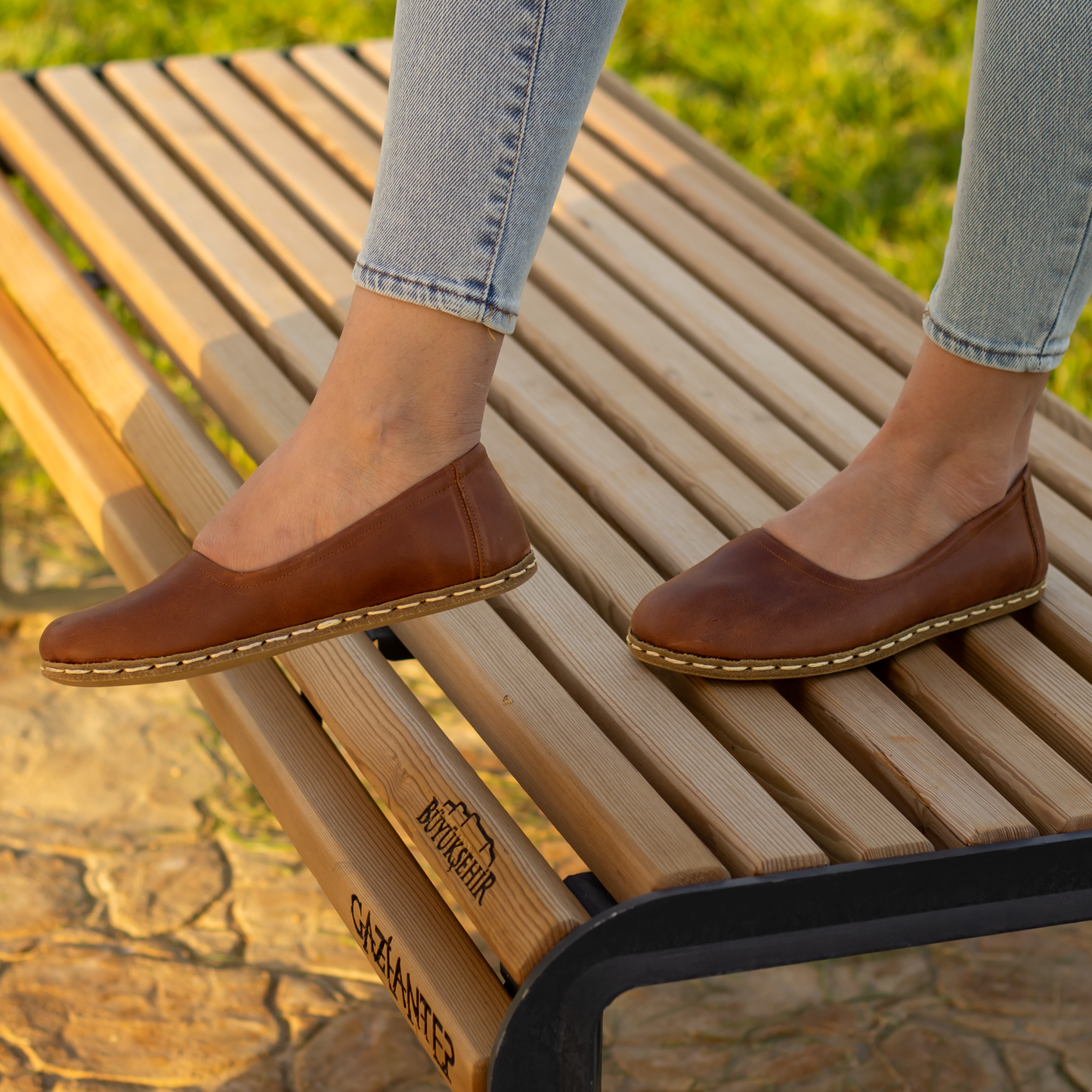 Handmade Barefoot Leather Shoes for Women in Light Brown-Women Loafers-Nefes Shoes-5-Nefes Shoes