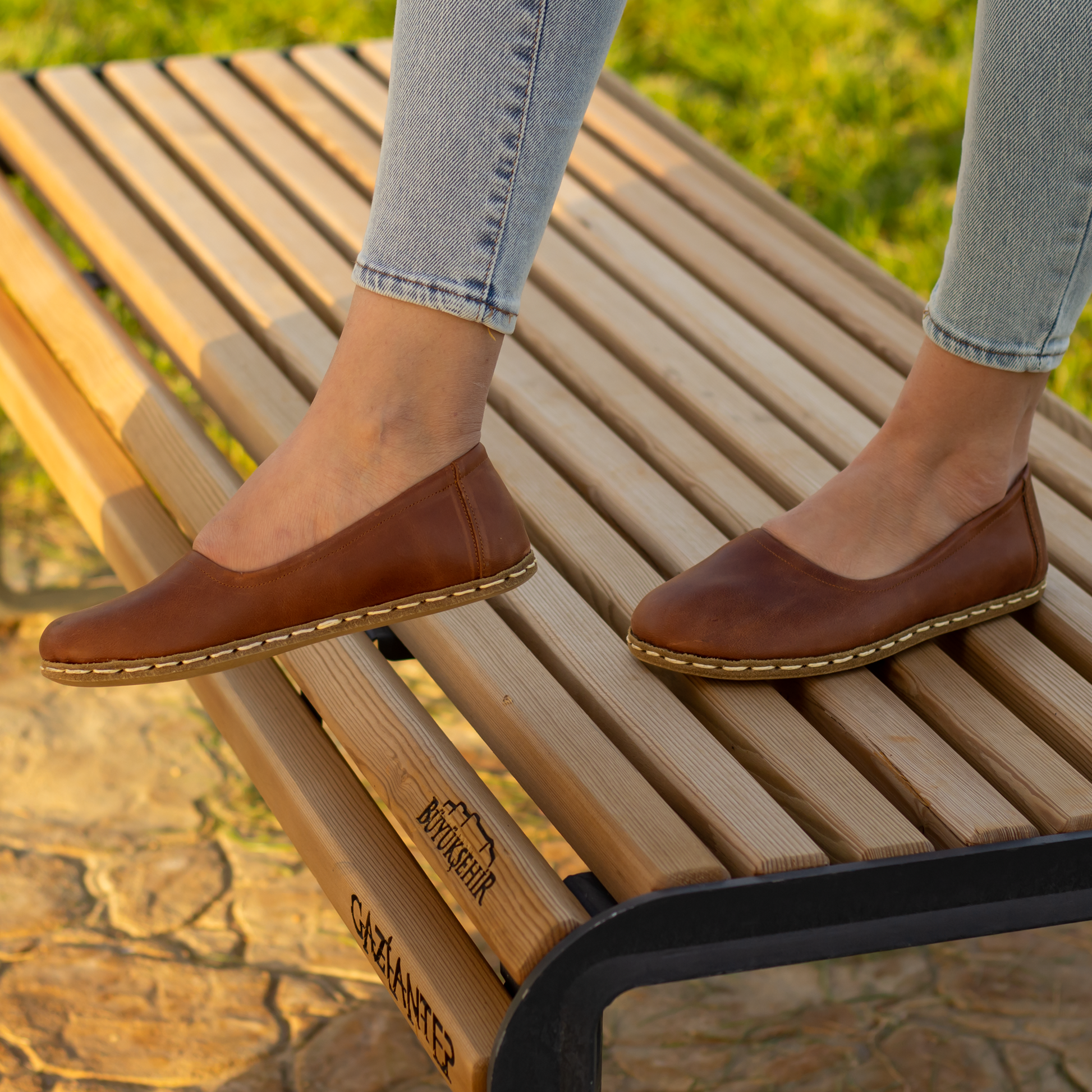 Handmade Barefoot Leather Shoes for Women in Light Brown-Women Loafers-Nefes Shoes-5-Nefes Shoes