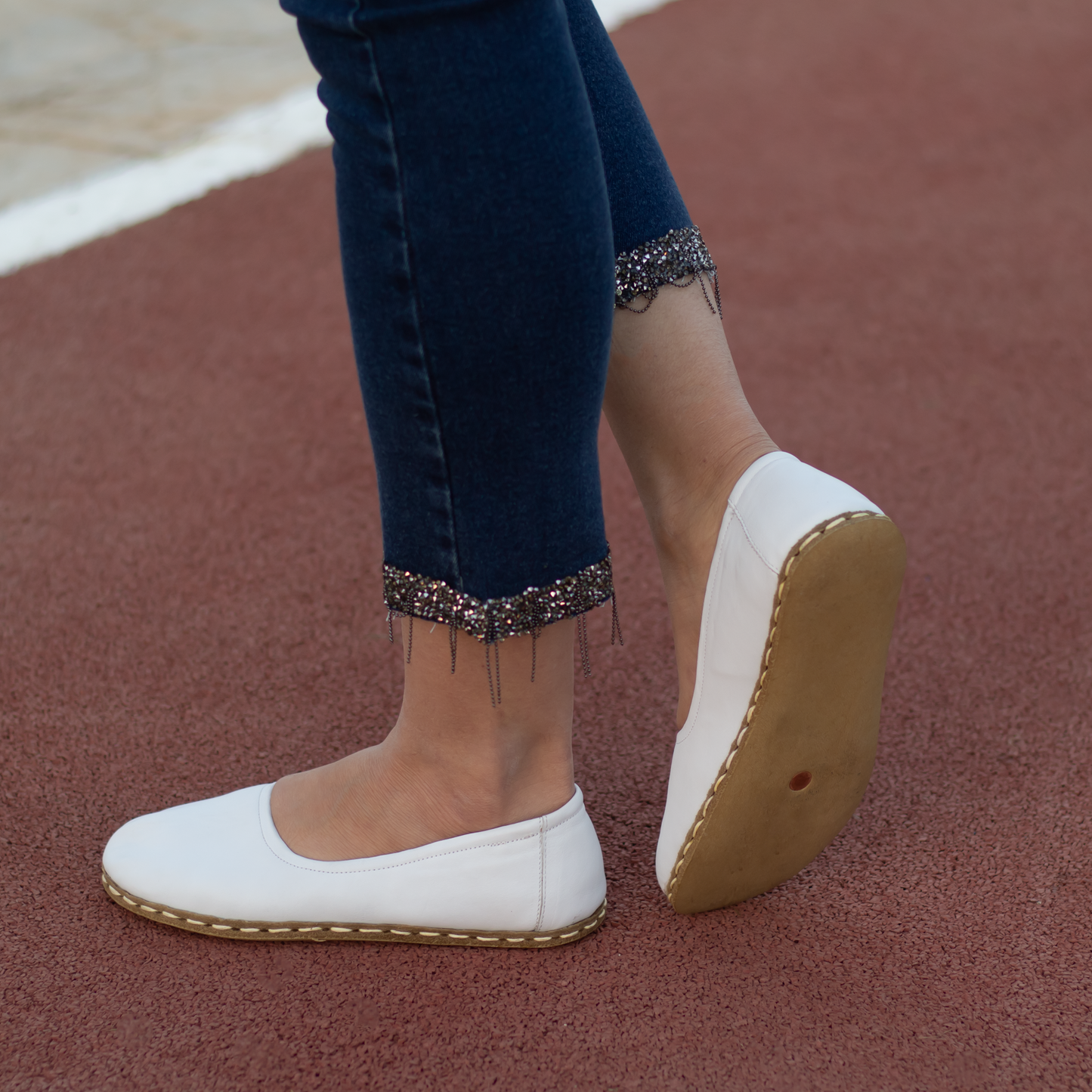 Handmade Barefoot Leather Shoes for Women in White-Women Loafers-Nefes Shoes-5-Nefes Shoes