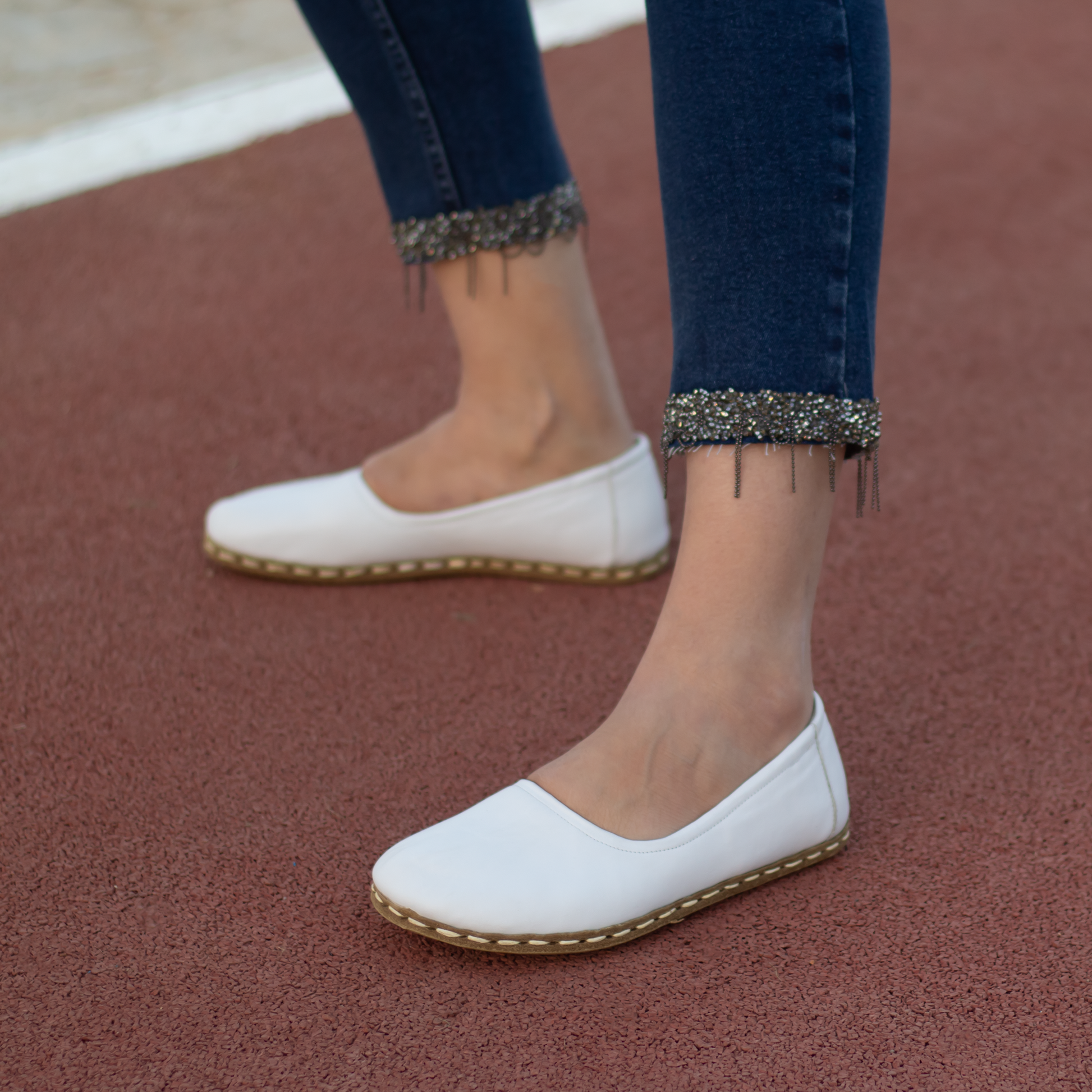 Handmade Barefoot Leather Shoes for Women in White-Women Loafers-Nefes Shoes-5-Nefes Shoes