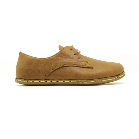 handmade barefoot leather shoes matte brown for men earth tone