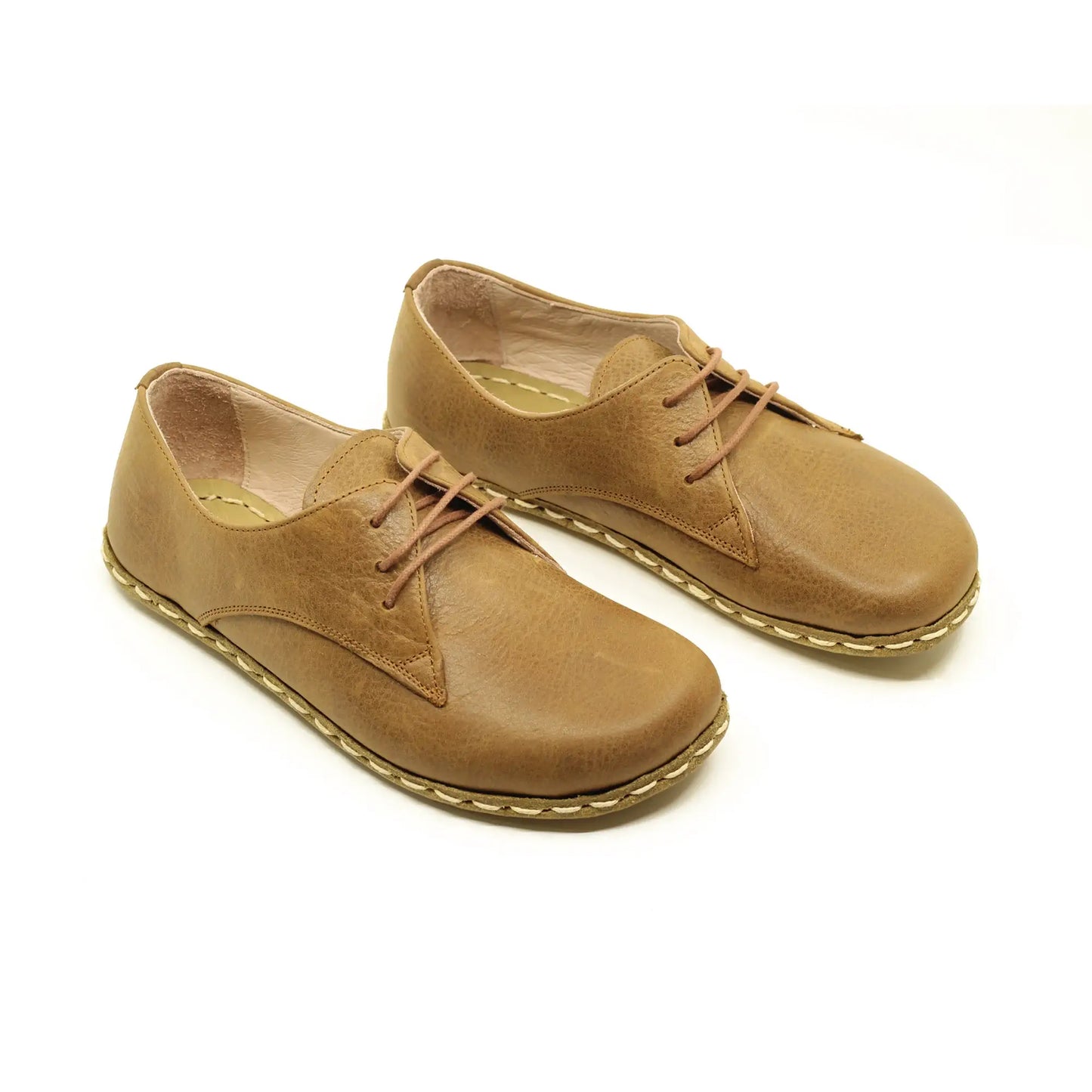handmade barefoot leather shoes matte brown for men natural step