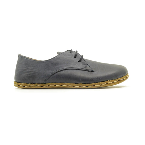 handmade barefoot leather shoes navy blue for men deep ocean