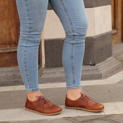 handmade barefoot leather shoes new brown for women