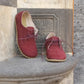 handmade barefoot leather shoes nubuck burgundy for men