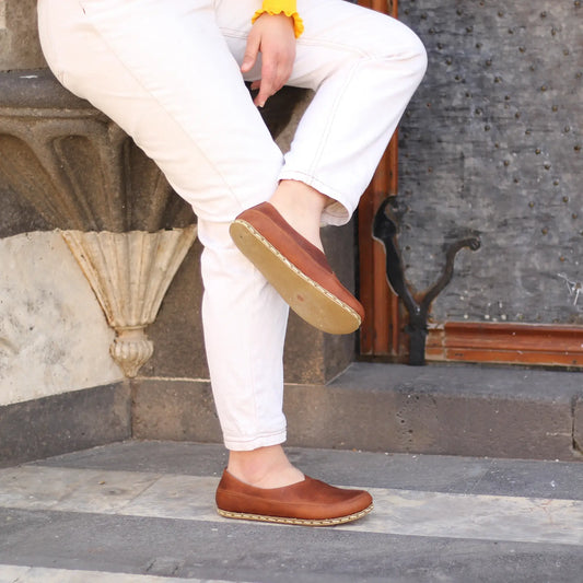 handmade barefoot loafers for women crazy new brown