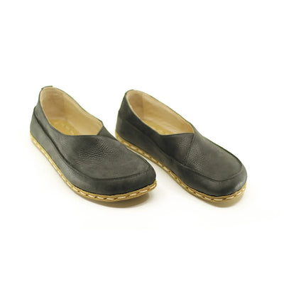 handmade barefoot loafers for women black