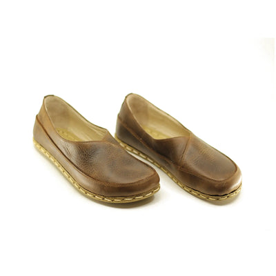 handmade barefoot loafers for women crazy classic brown