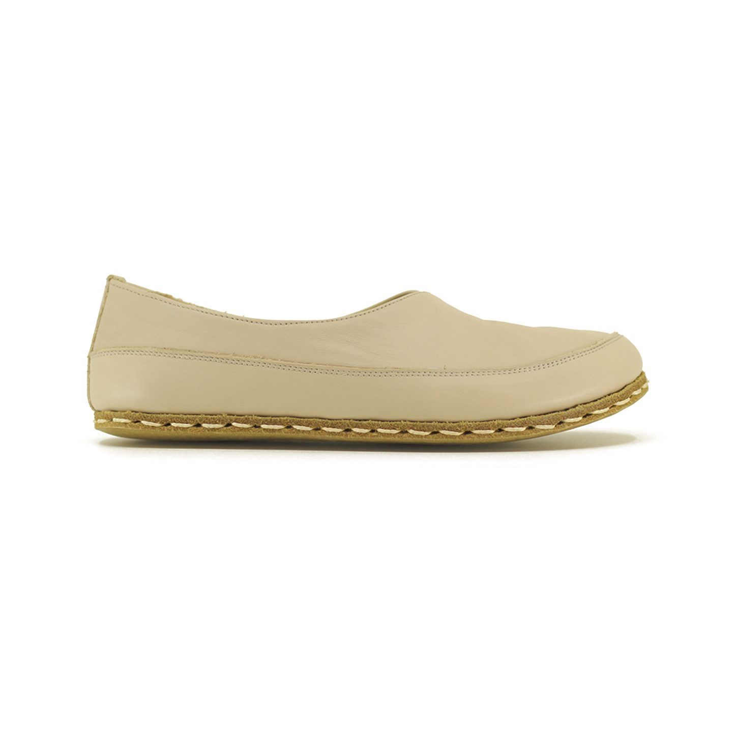 Handmade Barefoot Loafers for Women Cream-Women Loafers-Nefes Shoes-4-Nefes Shoes