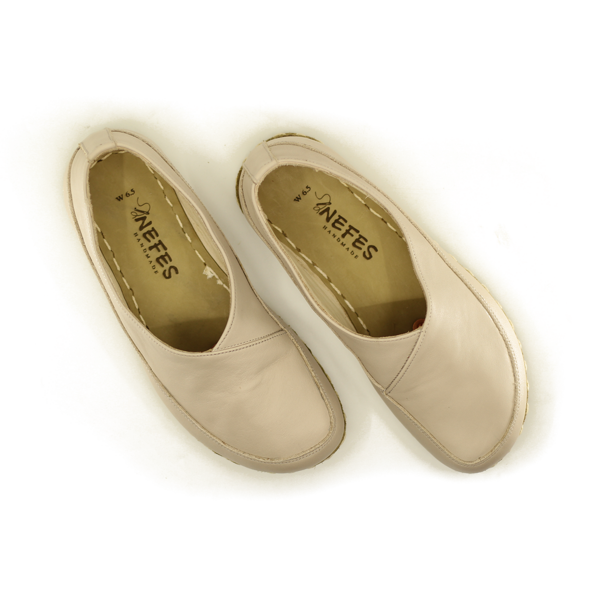 Handmade Barefoot Loafers for Women Cream-Women Loafers-Nefes Shoes-4-Nefes Shoes