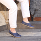 Handmade Barefoot Loafers for Women Navy Blue-Women Loafers-Nefes Shoes-4-Nefes Shoes