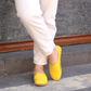 Handmade Barefoot Loafers for Women Yellow-Women Loafers-Nefes Shoes-4-Nefes Shoes