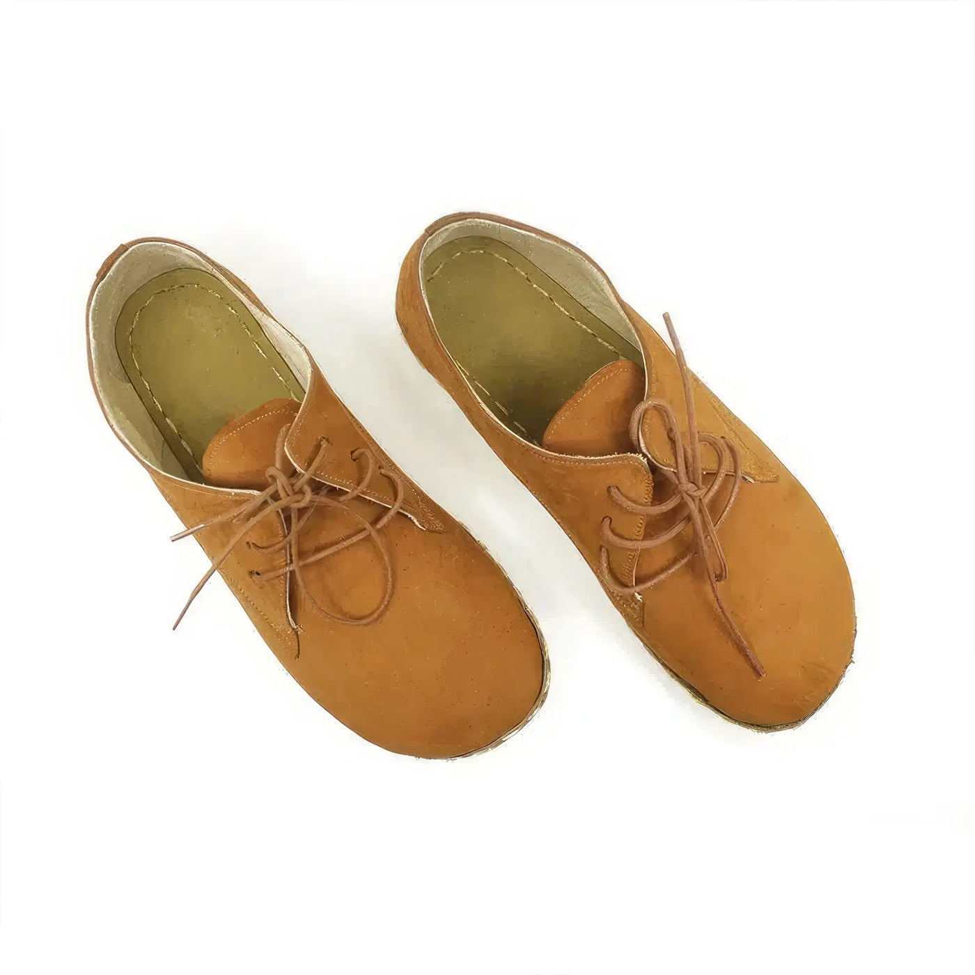 Handmade Barefoot Leather Shoes Orange Men