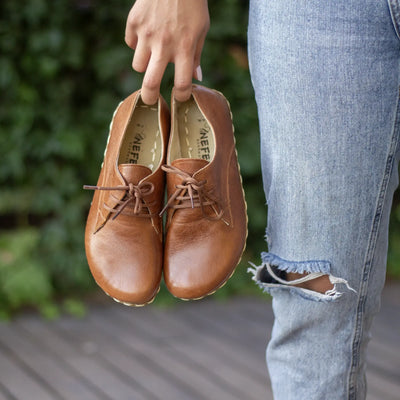 handmade barefoot shoes for women antique brown