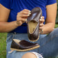 handmade barefoot shoes women bitter brown tone
