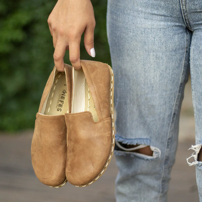 handmade barefoot shoes womens matte brown