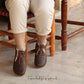 Handmade Brown Barefoot Shearling Oxford Boots For Women-Oxford Boots-nefesshoes-3-Nefes Shoes