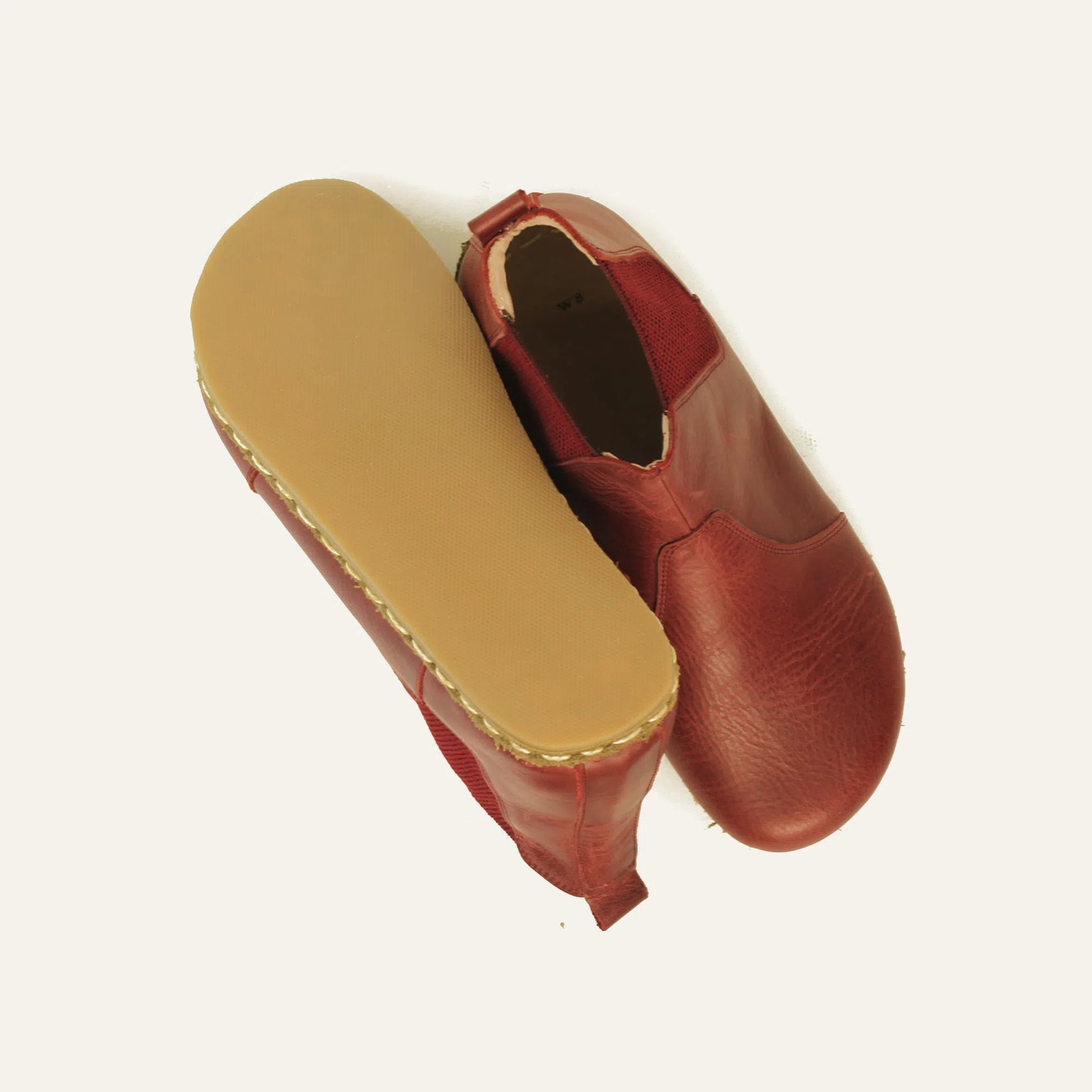 handmade burgundy chelsea barefoot boots women