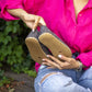 handmade gray nubuck barefoot leather shoes for women