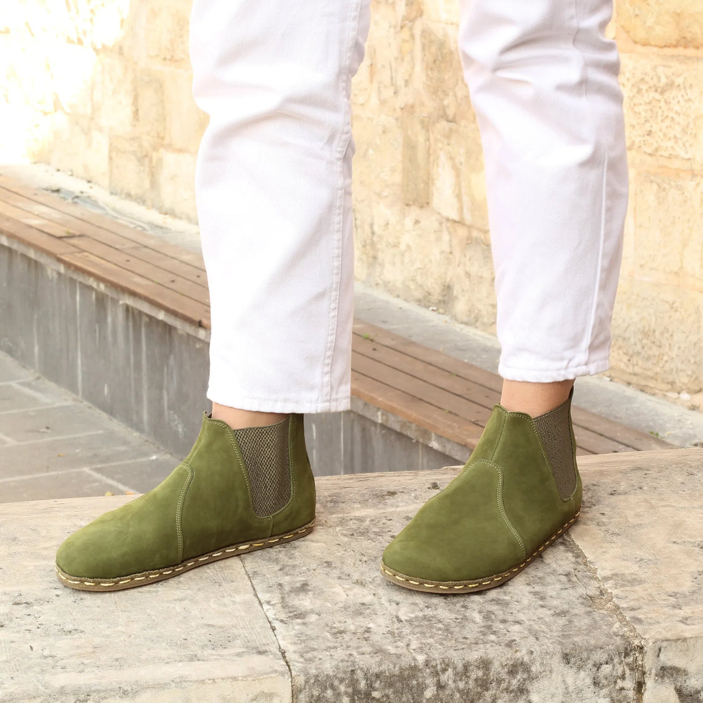 Chelsea Boots Green Handmade Women's - Nefes Shoes 5 Chelsea Boots Green Handmade Women's - Nefes Shoes 5