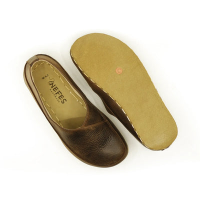 handmade grounding barefoot loafers crazy classic brown women