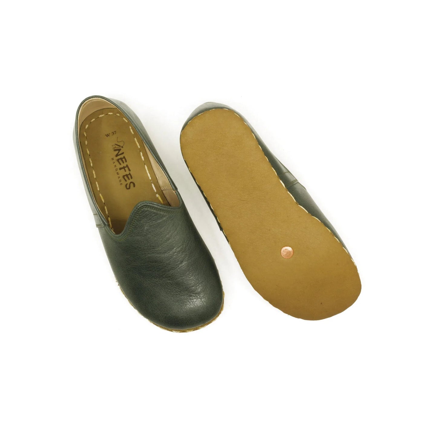 handmade grounding barefoot shoes men green style