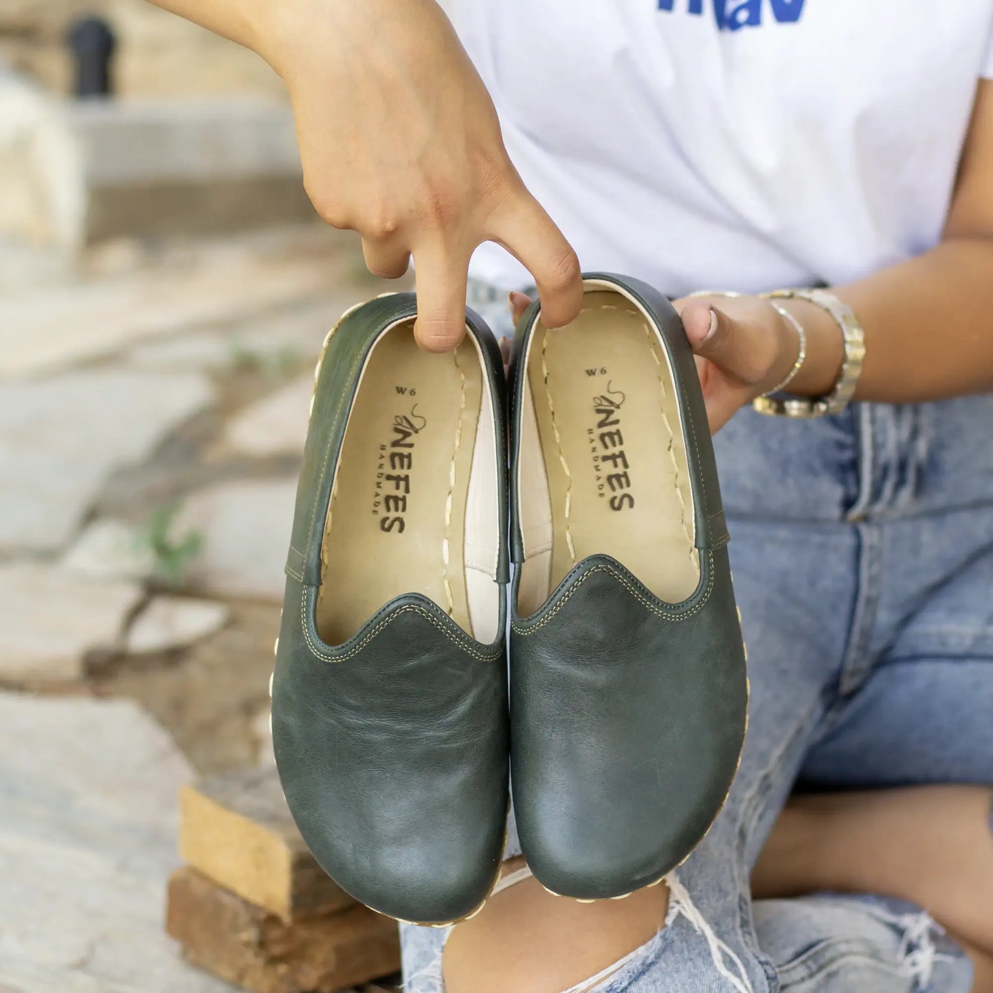 handmade grounding shoes for women toledo green