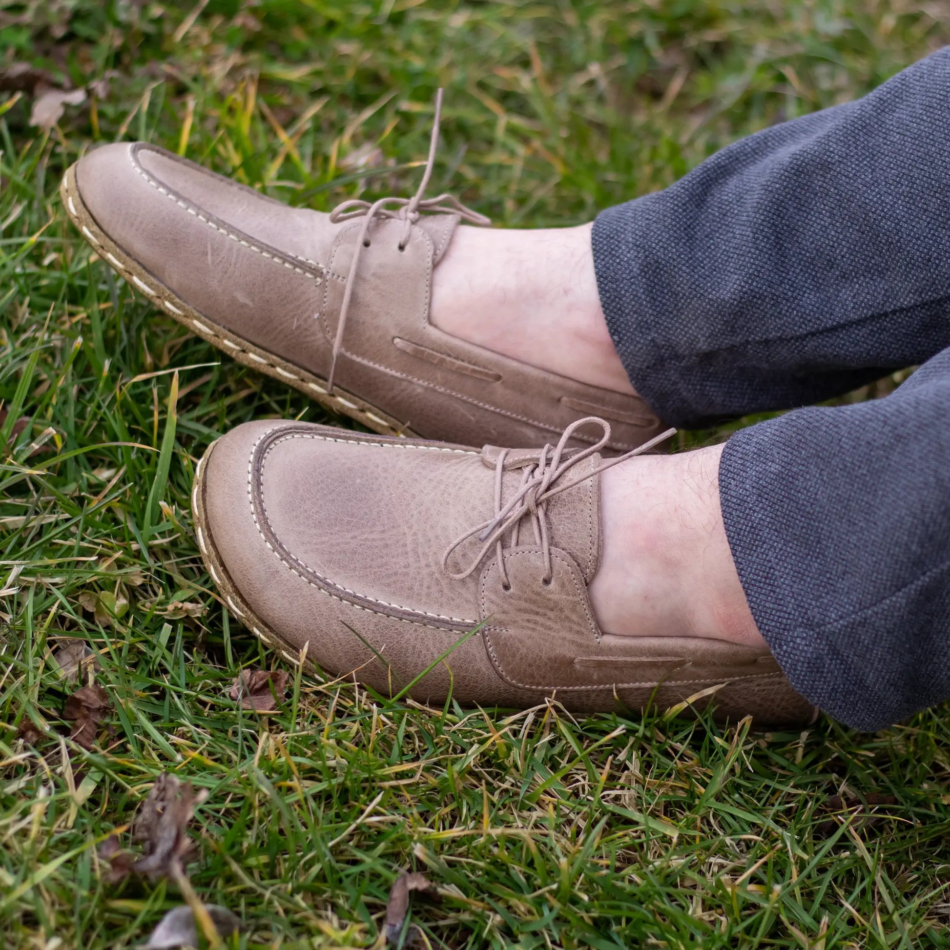 handmade mens crazy vision leather barefoot earthing shoes