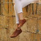 Handmade Women's Antique Brown Leather Barefoot Sneakers-women sneakers-Nefes Shoes-4-Nefes Shoes