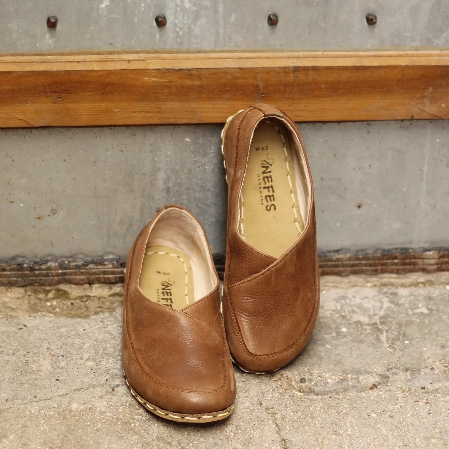 handmade womens barefoot loafers matte brown