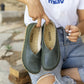 handmade womens barefoot loafers toledo green