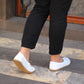 handmade womens barefoot loafers white