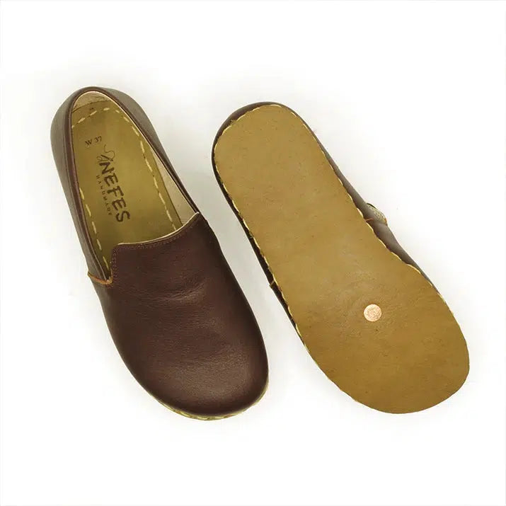 handmade womens barefoot shoes bitter brown