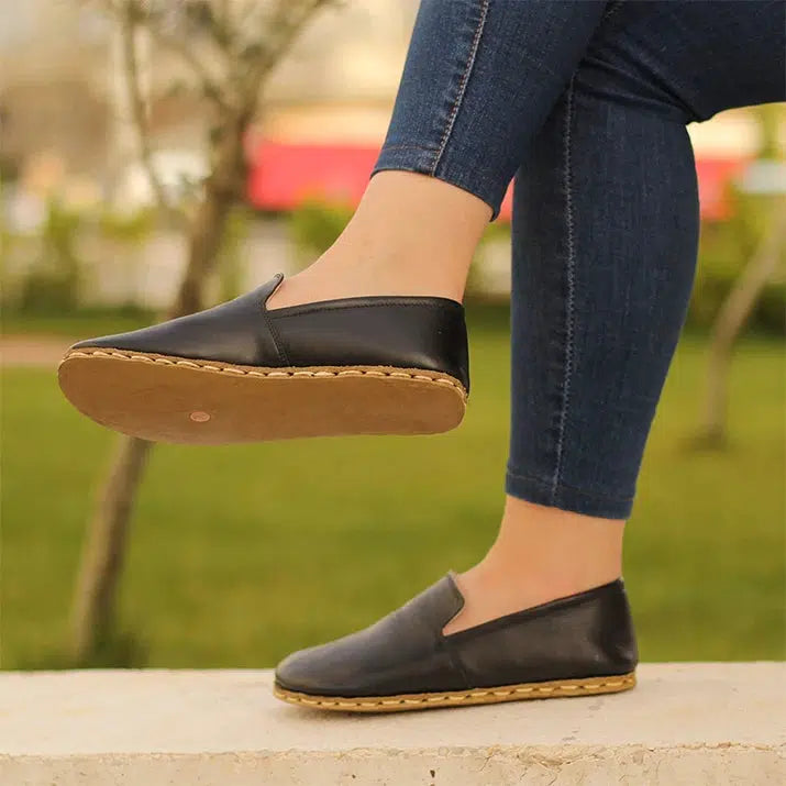 handmade womens barefoot shoes black