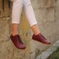 Handmade Women's Burgundy Leather Barefoot Sneakers-women sneakers-Nefes Shoes-4-Nefes Shoes